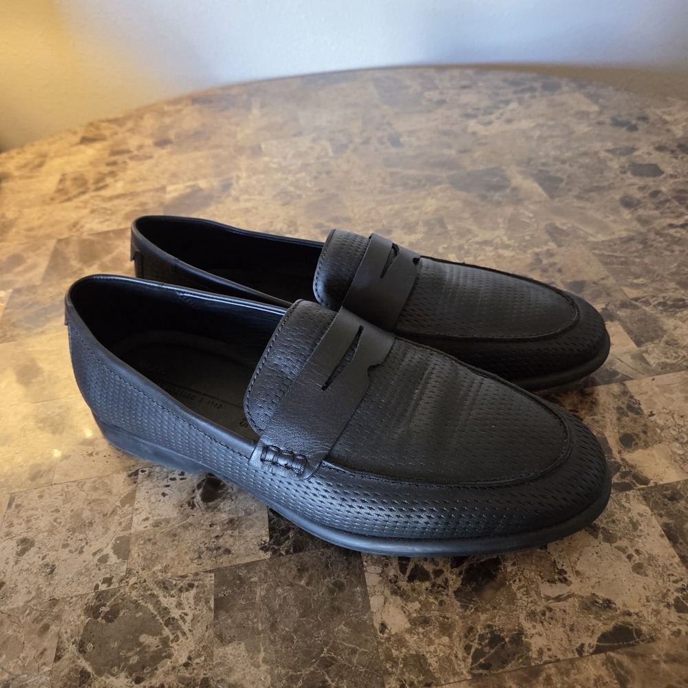 Ecco sz 45 men's Tray Tech light penny loafer black casual career comfort